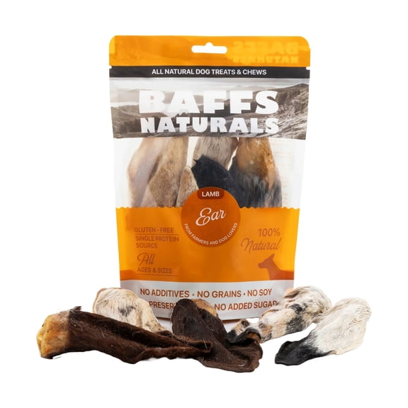 BAFFS NATURALS All-Natural Premium Lamb Ear Dog Chews 3.5oz Bag