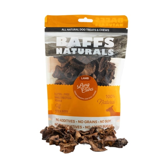 BAFFS NATURALS All-Natural Premium Lamb Lung Cubes 7oz Bag