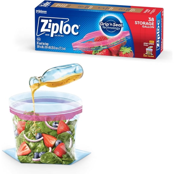 BAG ZIPLOC EZOPN GAL38CT (Pack of 1)
