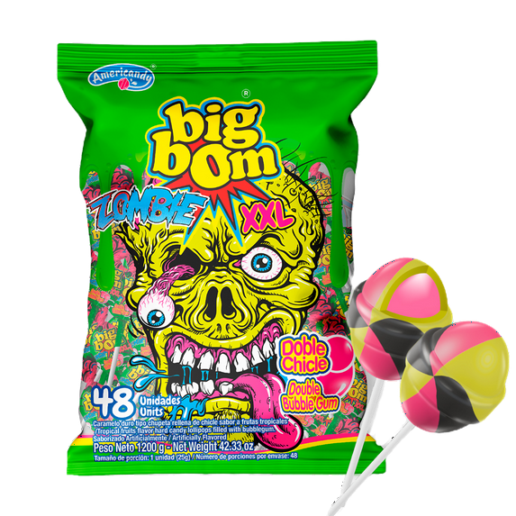(BAG) ZOMBIE LOLLIPOP XXL , TROPICAL FRUITS FLAVOR
