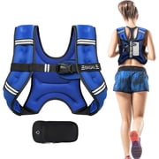 BAGAIL Weighted Vest, 5lbs/8lbs/10lbs/12lbs/15lbs/20lbs/25lbs/30lbs Weight Vest with Detachable Phone Pouch, Rucking Vest for Women, Men, Walking, Weight Loss, Training, Running