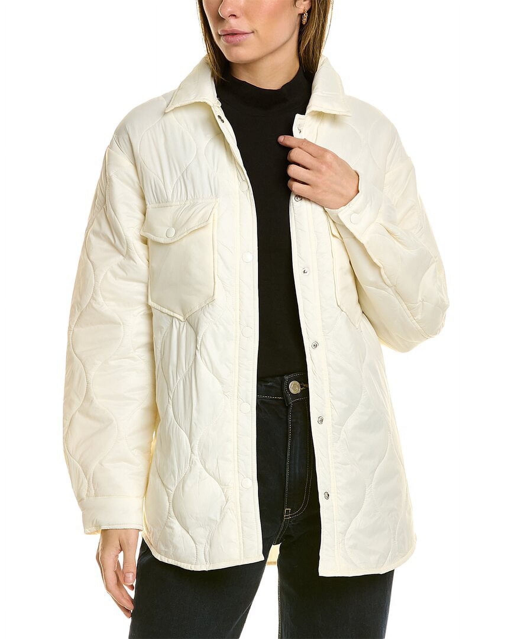 Quilted SPORT White BAGATELLE Shacket, womens XL,