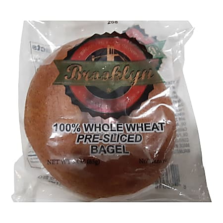 BAGELS 3oz. - WHOLE WHEAT - 24 INDIVIDUALLY CELLO WRAPPED -