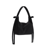 BAGGU x Sandy Liang Mini Bow Women's Designer Bags Nylon Handbag-BLACK