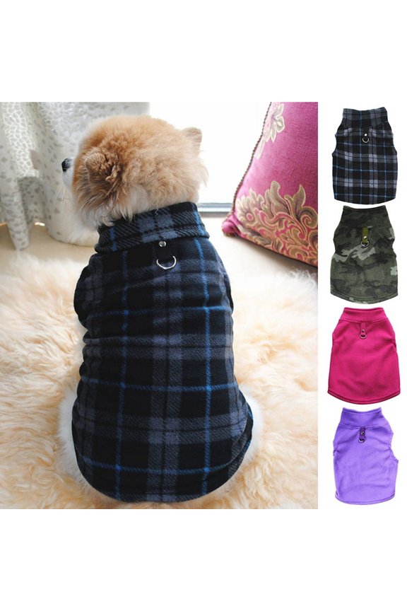 Cozy Fleece Padded Vest with Traction Ring, Purple, Medium