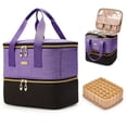 thumbnail image 1 of BAGMIND Makeup Bag Organizer for Women, Large Travel Cosmetic Case and Nail Polish Organizer with Zipper,Purple 1 Piece, 1 of 4