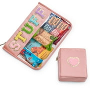 BAGMIND Transparent Storage Bag, Transparent Cosmetic Bag PVC Two Piece Set Unisex Travel Beach Bag Pink