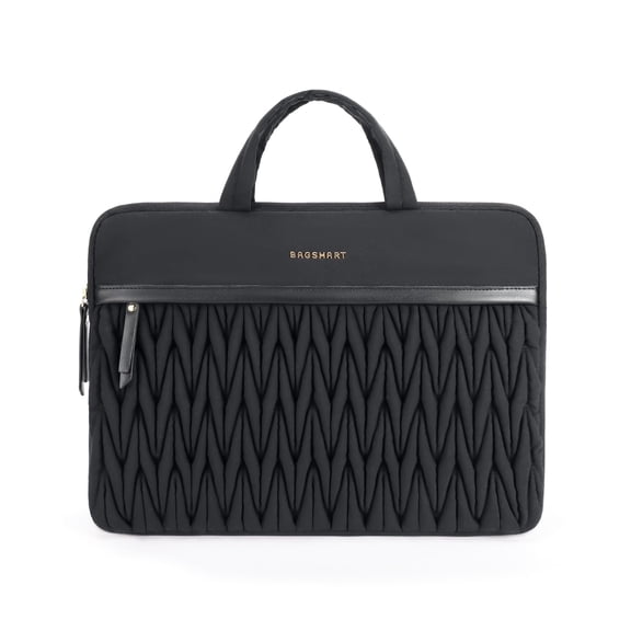 BAGSMART 14 Inch Laptop Case, Puffy Laptop Bag Sleeve for MacBook Air, Shockproof Laptop Cover MacBook Case Compatible for Dell HP Lenovo Asus Acer, Black