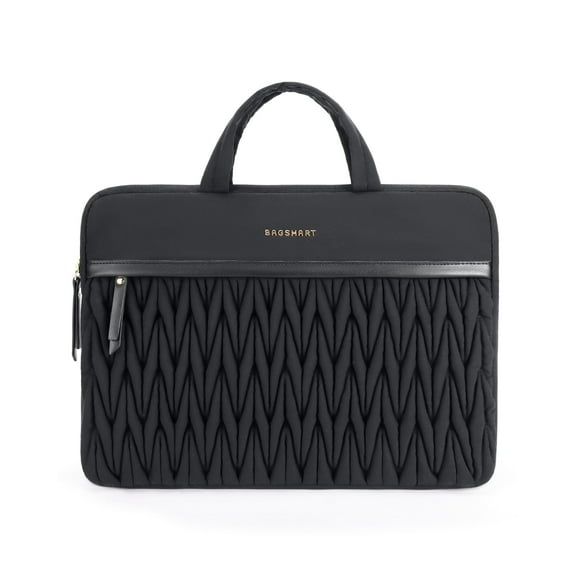 BAGSMART 14 Inch Laptop Case, Puffy Laptop Bag Sleeve for MacBook Air, Shockproof Laptop Cover MacBook Case Compatible for Dell HP Lenovo Asus Acer, Black