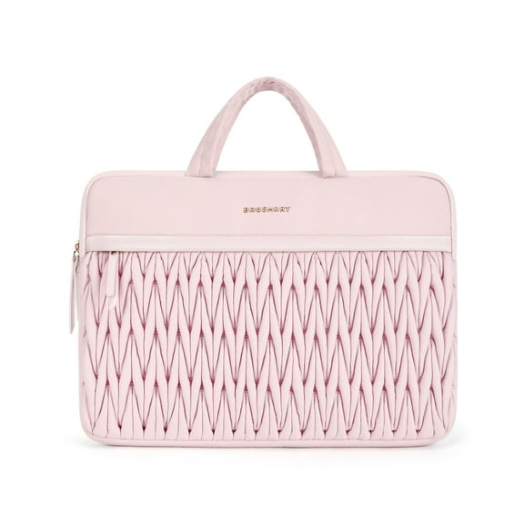 BAGSMART 14 Inch Laptop Case, Puffy Laptop Bag Sleeve for MacBook Air, Shockproof Laptop Cover MacBook Case Compatible for Dell HP Lenovo Asus Acer, Pink