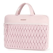 BAGSMART 14 Inch Laptop Case, Puffy Laptop Bag Sleeve for MacBook Air, Shockproof Laptop Cover MacBook Case Compatible for Dell HP Lenovo Asus Acer, Pink