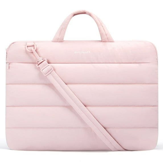 BAGSMART 15-16 inch Laptop Bag, Puffy cute Laptop Case Sleeve with Handle for Women, Portable Macbook Air/Pro 13 inch Case Sleeve with Strap,Pink