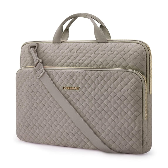 BAGSMART 15.6"-16" Laptop Shoulder Bag Laptop Sleeve Case Compatible with MacBook Pro, HP, Dell, Acer Aspire, Asus Notebook, Shockproof Soft Padded Zipper Cover Carrying Computer Bag, Gray