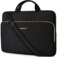 thumbnail image 1 of BAGSMART 15.6 Inch Laptop Sleeve Protective Case, Shockproof Soft Padded Zipper Cover Carrying Computer Bag with Pocket for MacBook Air, Black with Handle, 1 of 7