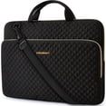 thumbnail image 1 of BAGSMART 15.6 Inch Laptop Sleeve Protective Case, Shockproof Soft Padded Zipper Cover Carrying Computer Bag with Pocket for MacBook Air, Black with Handle, 1 of 7