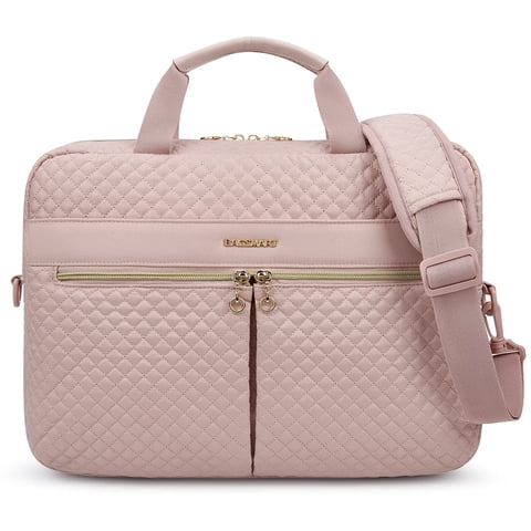 BAGSMART 15.6" Laptop Bag Briefcase, Computer Messenger Bag, Business Work Travel Laptop Shoulder Bag, Carrying Handbag Laptop Sleeve Case for Women & Men, Pink