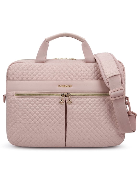 15.6" Laptop Bag Briefcase, Computer Messenger Bag, Business Work Travel Laptop Shoulder Bag, Carrying Handbag Laptop Sleeve Case for Women & Men, Pink