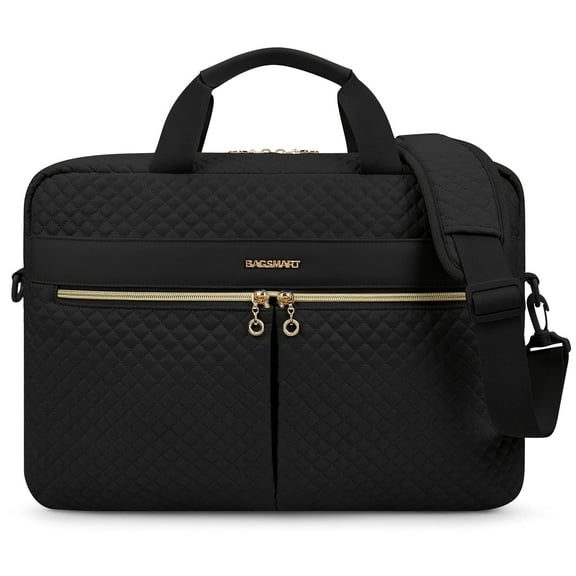 BAGSMART 17.3" Laptop Bag Briefcase, Computer Messenger Bag, Business Work Travel Laptop Shoulder Bag, Carrying Handbag Laptop Sleeve Case for Women & Men, Black