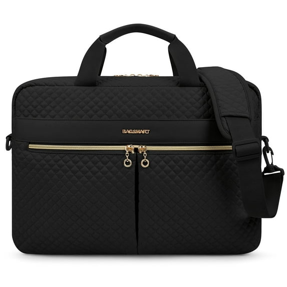 BAGSMART 17.3" Laptop Bag Briefcase, Computer Messenger Bag, Business Work Travel Laptop Shoulder Bag, Carrying Handbag Laptop Sleeve Case for Women & Men, Black