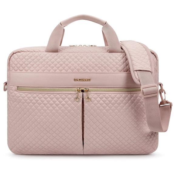 BAGSMART 17.3" Laptop Bag Briefcase, Computer Messenger Bag, Business Work Travel Laptop Shoulder Bag, Carrying Handbag Laptop Sleeve Case for Women & Men, Pink