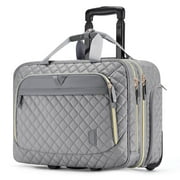 BAGSMART 17.3" Rolling Laptop Bag Briefcase, Computer Bag Laptop Case Carry-on Luggage Bag with Wheels for Work Business Travel, Women & Men, Gray
