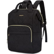 BAGSMART 17 Laptop Backpack for Unisex Adults, College Bookbag Business Computer Casual Daypack for Work Trip Commuter, Quilted Black