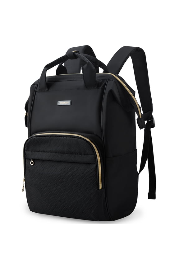 17" Laptop Backpack for Unisex Adults, College Bookbag Business Computer Casual Daypack for Work Trip Commuter, Black