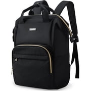 17" Laptop Backpack for Unisex Adults, College Bookbag Business Computer Casual Daypack for Work Trip Commuter, Black