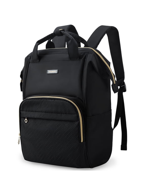 17" Laptop Backpack for Unisex Adults, College Bookbag Business Computer Casual Daypack for Work Trip Commuter, Black