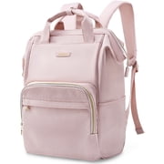 BAGSMART 17" Laptop Backpack for Adults, College Bookbag Business Computer Casual Daypack for Work Trip Commuter, Pink