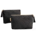 thumbnail image 1 of BAGSMART 2 Pack Makeup Bag Small Cosmetic Pouch Toiletry Bag Travel Organizer Case for Lipsticks Electonic Accessories, Waterproof, Portable, Multifunction, Women and Girls, Black + Black, 1 of 9