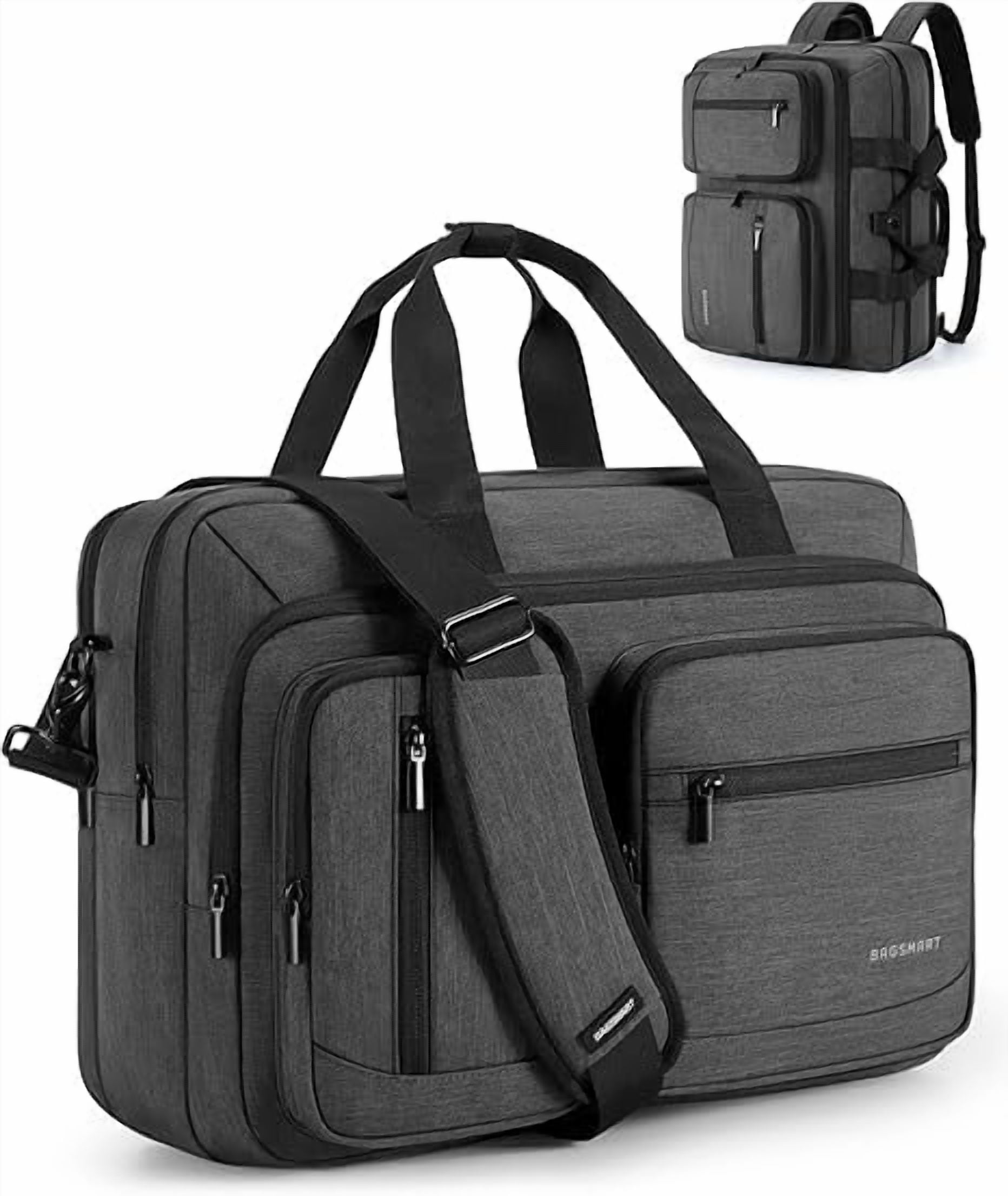 3 In 1 Laptop Bag for Men, Computer Briefcase 17.3 Inch Laptop Water-Repellent Shoulder Bag, Computer Bag Business Travel Office, Black