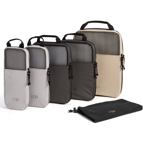 BAGSMART 6 Set Compression Packing Cubes for Travel, Expandable Luggage Packing Organizer Bags, Durable Space Saver Bags Travel Essentials, Multi-Color