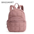 thumbnail image 1 of BAGSMART Backpack Purses for Women,Lightweight Quilted Mini Backpack,Water-resistant Puffer Small Daily Backpack Fashion Bookbag, Dark Pink, 1 of 6