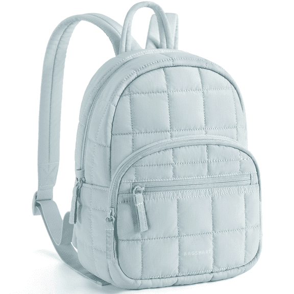 BAGSMART Backpack Purses for Women,Lightweight Quilted Mini Backpack,Water-resistant Puffer Small Daily Backpack Fashion Bookbag, Light Blue