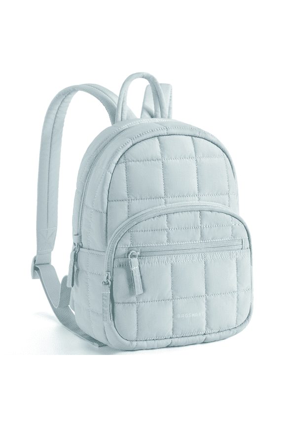 Backpack Purses for Women,Lightweight Quilted Mini Backpack,Water-resistant Puffer Small Daily Backpack Fashion Bookbag, Light Blue
