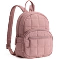 thumbnail image 1 of BAGSMART Backpack Purses for Women,Lightweight Quilted Mini Backpack,Water-resistant Puffer Small Daily Backpack Fashion Bookbag, Dark Pink, 1 of 6