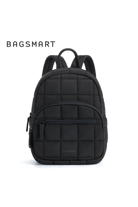 Backpack Purses for Women,Lightweight Quilted Mini Backpack,Water-resistant Puffer Small Daily Backpack Fashion Bookbag, Black