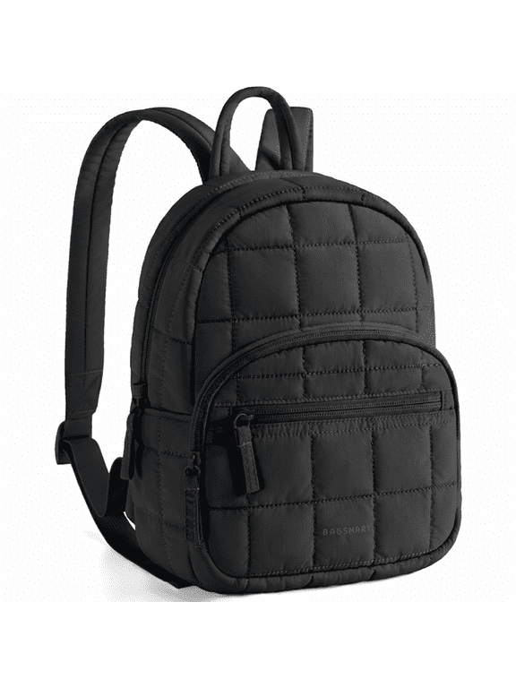 Backpack Purses for Women,Lightweight Quilted Mini Backpack,Water-resistant Puffer Small Daily Backpack Fashion Bookbag, Black