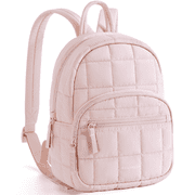 Backpack Purses for Women,Lightweight Quilted Mini Backpack,Water-resistant Puffer Small Daily Backpack Fashion Bookbag, Pink