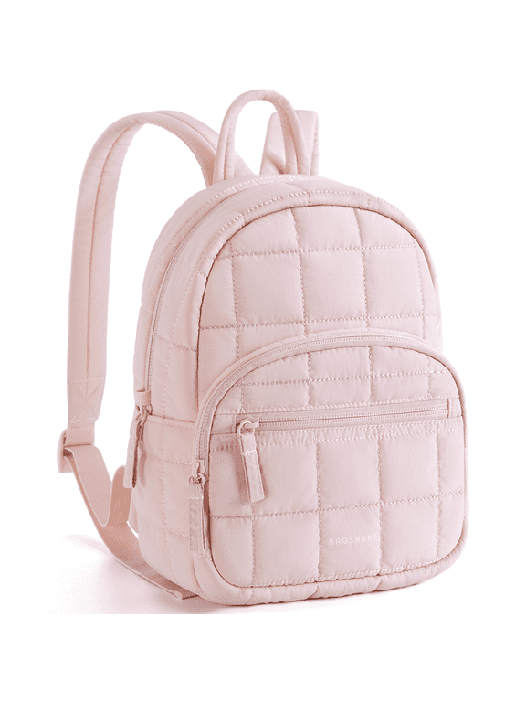 Backpack Purses for Women,Lightweight Quilted Mini Backpack,Water-resistant Puffer Small Daily Backpack Fashion Bookbag, Pink