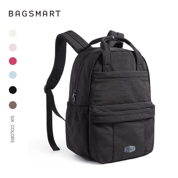 BAGSMART College Laptop Backpack, Travel Backpack Airline Approved, Casual Daily Backpack for 14-15 Inch Laptop, Lightweight College Bookbag for Women Men, Black