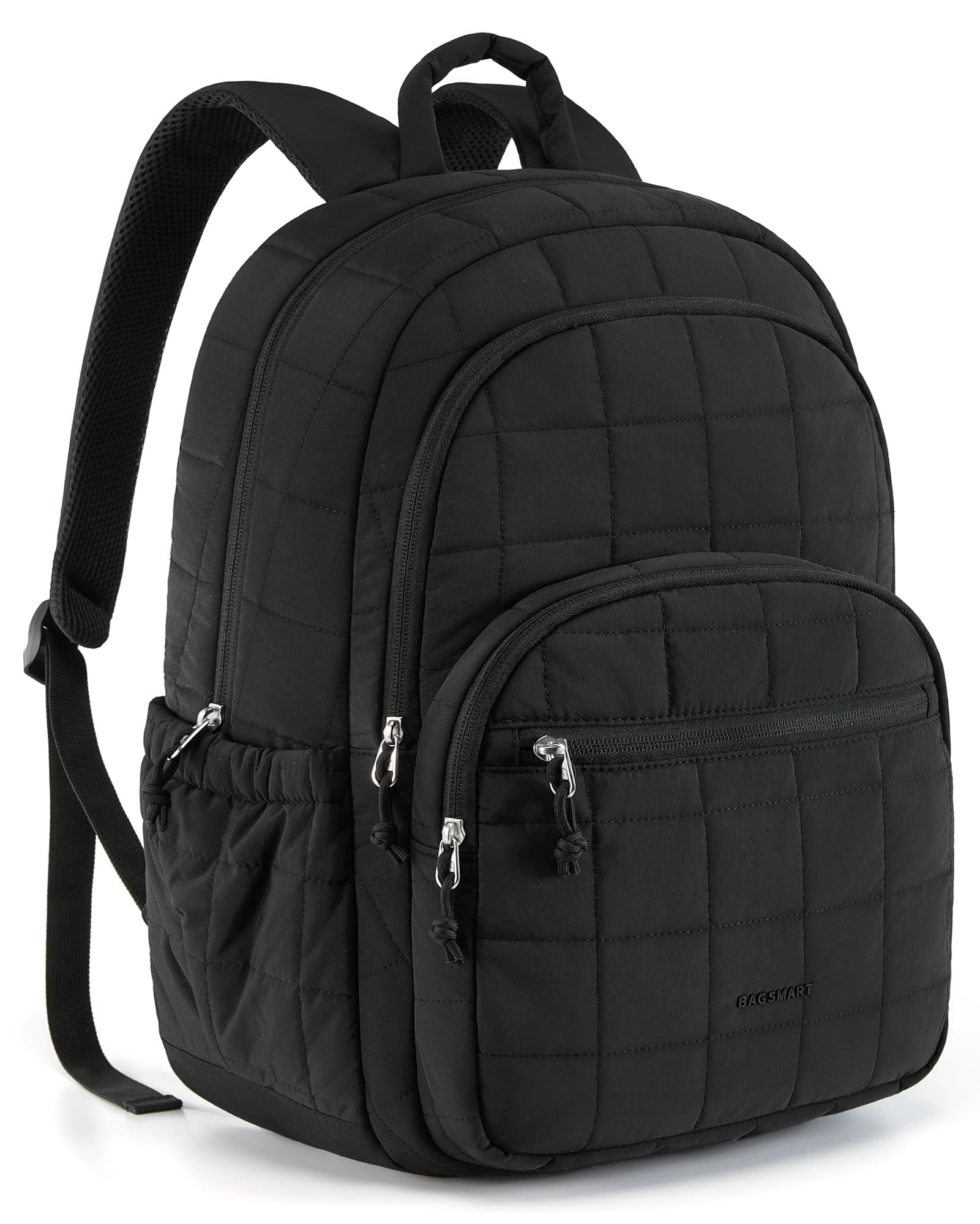 BAGSMART College Laptop Backpack Travel Laptop Backpack for Women Quilted Casual Daypack Water Resistant Bookbag for 15.6 Inch Laptop Black Walmart