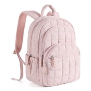 College Backpack, Lightweight Bookbag with 15.6 inch Laptop Compartment, Casual Daypack for Work Commuter, Pink