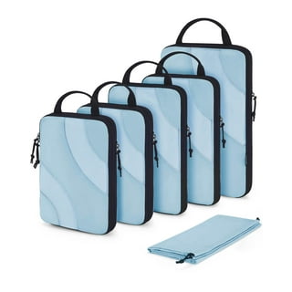 Deago Set of 6 Packing Cubes Compression Travel Carry On Luggage Organizer  Bags Toiletry Bag Lightweight Pouch