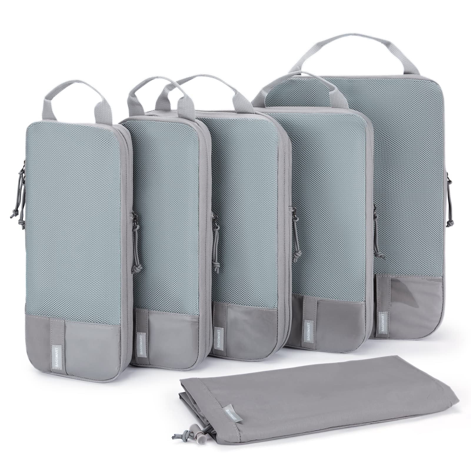 BAGSMART 6 Pcs Travel Luggage Organizing Set, Expandable Packing Cubes ...