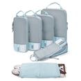thumbnail image 1 of BAGSMART Compression Packing Cubes for Travel Luggage, 6 Pcs Expandable Packing Organizers Foldable Lightweight Suitcase Storage Bags for Travel Accessories, Women Men, Light Blue, 1 of 7