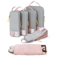 thumbnail image 1 of BAGSMART Compression Packing Cubes for Travel Luggage, 6 Pcs Expandable Packing Organizers Foldable Lightweight Suitcase Storage Bags for Travel Accessories, Women Men, Baby Pink, 1 of 7