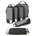 thumbnail image 1 of BAGSMART Compression Packing Cubes for Travel Luggage, 6 Pcs Expandable Packing Organizers Foldable Lightweight Suitcase Storage Bags for Travel Accessories, Women Men, Black, 1 of 7