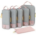 thumbnail image 1 of BAGSMART Compression Packing Cubes for Travel Luggage, 6 Pcs Expandable Packing Organizers Foldable Lightweight Suitcase Storage Bags for Travel Accessories, Women Men, Baby Pink, 1 of 7